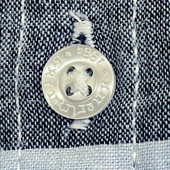 American Rag CIE Mens Linen Blend Colorblock Button Up Shirt - Blue, Size L - Picture 7 of 9